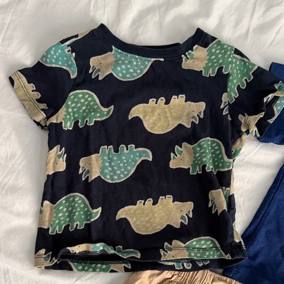 Kids Dinosaur Print Tee and Navy Polo Set - Picture 2 of 8
